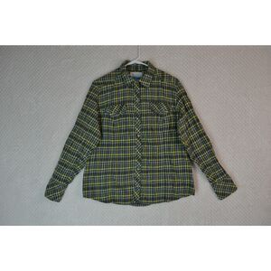 Columbia Women's XL Snowy Nook BLue Plaid Long Sleeve Button Down Flannel Shirt